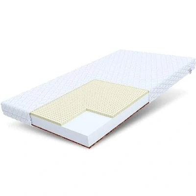 Abbildung von FDM MERKURY Matratze 70x140 cm Taschenfederkern Höhe 11 Härtegrad H2 H4 7 Liegezonen Öko Tex Allergikergeeignet Bezug Waschbar Latex Kokosfaser Einlage