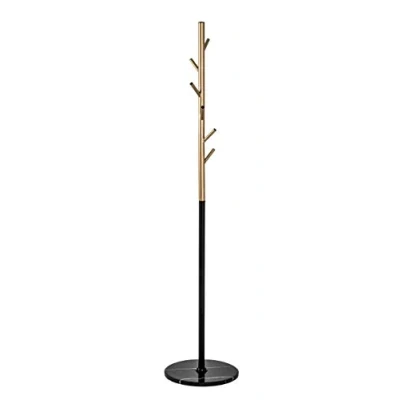 Abbildung von HAKU Möbel Garderobenständer Gold, schwarz, Marmor, Metall Maße: H 173 cm x Ø 37 cm, Style: Modern