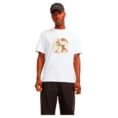 Abbildung von Jack &amp; Jones Jorsequoia TEE CREW NECK Tshirt print, Herren, Größe: Medium, Bright white