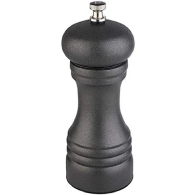Abbildung von APS Pfeffermühle Gunmetal, Pfefferstreuer, Pfefferspender, Mahlwerk aus Edelstahl, Mahlgrad stufenlos einstellbar, 6 x cm, Höhe 15,5 cm