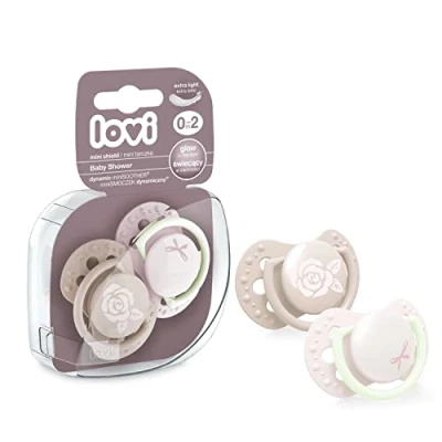 Abbildung von LOVI Dynamischer Schnuller, 0 2 Montate, Silikon, BPA frei, Baby Shower Girl Kollektion, Stück, Rosa