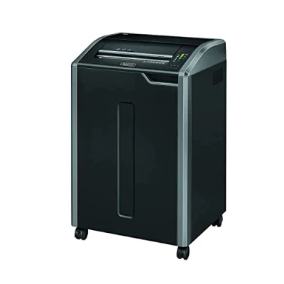 Abbildung von Fellowes Powershred 485i 100% Anti Stau Aktenvernichter, Schneidleistung: 38 40 Blatt (Streifenschnitt) schwarz/Silber