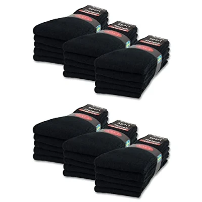 Abbildung von sockenkauf24 10 20 30 Paar Sportsocken Tennissocken Arbeitssocken Herren &amp; Damen Socken Baumwolle (35 38, Schwarz)