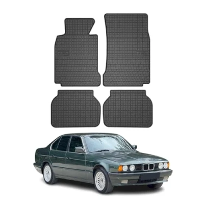 Abbildung von OMAC Gummi Fußmatten kompatibel mit BMW 5er Limo Touring E39 1995 2003 Schwarz 4tlg