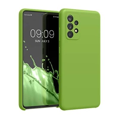 Abbildung von kwmobile Hülle kompatibel mit Samsung Galaxy A52 / 5G A52s Silikon Handy Case Handyhülle weiche Oberfläche kabelloses Laden Grüner Pfeffer