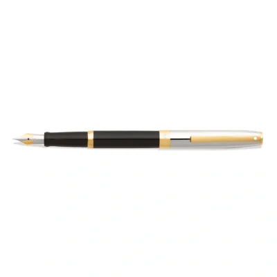 Abbildung von Sheaffer Sagaris Gloss Black &amp; Chrome Cap GT FP M Kostenlose Gravur