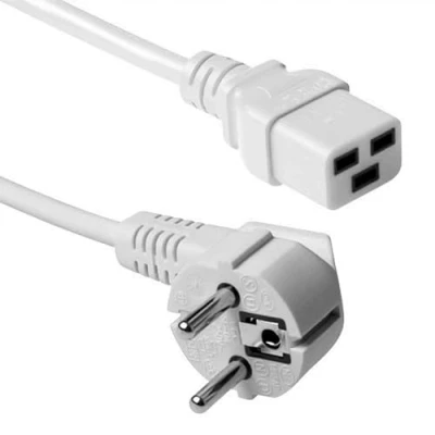 Abbildung von ACT Kaltgerätekabel 1.8m, C19 Kabel, Stromkabel, CEE 7/7 auf Schutzkontakt gewinkelt AK5415 Weiß