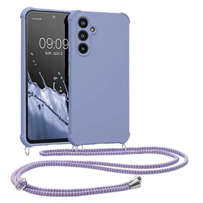 Abbildung von kwmobile Necklace Case kompatibel mit Samsung Galaxy A54 5G Hülle Cover Kordel zum Umhängen Silikon Schutzhülle Lavendel