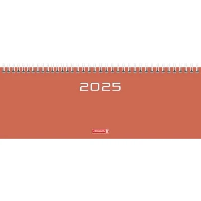 Abbildung von BRUNNEN Querterminbuch Modell 772 (2025), 2 Seiten = 1 Woche, 297 x 105 mm, 112 Seiten, Karton Einband, coral