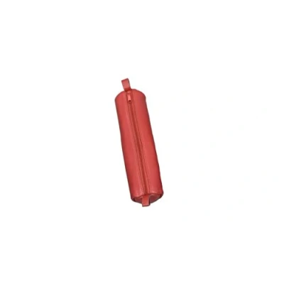 Abbildung von Alassio 43140 Schlamperrolle aus echtem Leder, Stiftetui rot, Schlamper ca. 21 x 6 cm, Schlampermäppchen rund, Etui für Schreibgeräte, Faulenzer mit Reißverschluss