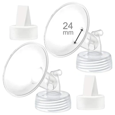 Abbildung von Maymom Kompatibler 24 mm Flansch und Entenschnabelventil für Spectra S1 S2 Milchpumpe, kein Original Zubehör, keine Pumpenteile, ersetzen Duckbill,