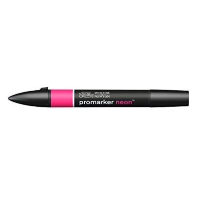 Abbildung von Winsor &amp; Newton 0205406 ProMarker Neon, Professioneller Layoutmarker 2 Spitzen, fein und breit für Zeichnungen, Design Layouts Rosa elektrisch Neon