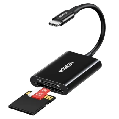 Abbildung von UGREEN USB C Kartenleser 170 MB/S SD 3.0 Micro Card Reader Typ Kartenlesegerät kompatibel mit iPhone 16 Serie, Galaxy S24 iPad, MacBook Pro/MacBook Air usw (Schwarz)