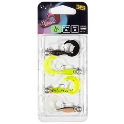 Abbildung von Fox Rage Micro Grub Mixed Pack UV 4cm 3g 4 montierte Gummifische, Softbaits zum Spinnfischen, Gummiköder