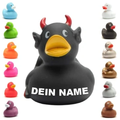 Abbildung von Badeente personalisierbar (Teufel schwarz)