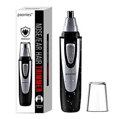 Abbildung von Nasenhaartrimmer Nasenhaarschneider Ohrhaarschneider, Professioneller schmerzfreier Augenbrauen und esichtshaartrimmer für Männer Frauen, batteriebetrieben, IPX7 Wasserdichte Doppelklingen