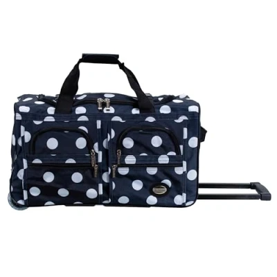 Abbildung von Rockland Seesack zum Rollen, Schwarze Punkte, 22 Inch, Reisetasche mit Rollen