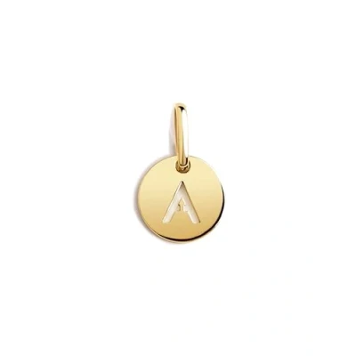 Abbildung von SINGULARU Mini Medallion Letter Gold Anhänger Initial in 925 Sterlingsilber mit 18kt Vergoldung Buchstabe A Z Charm Kombinierbar Halskette Damenschmuck