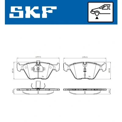 Abbildung von SKF VKBP 80548 Bremsbelagsatz für Verschleißwarnanzeiger vorbereitet BMW: 3 Coupe