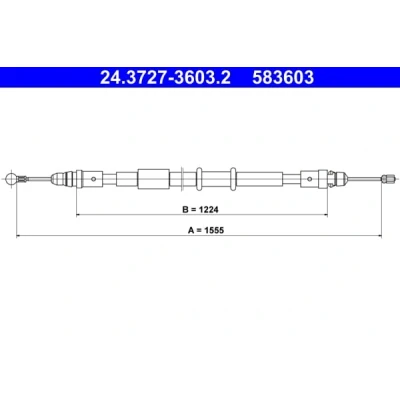 Abbildung von ATE 24.3727 3603.2 Handbremsseil 1555 RENAULT: MASTER 3 Kasten, Pritsche/Fahrgestell, OPEL: Movano B Kastenwagen