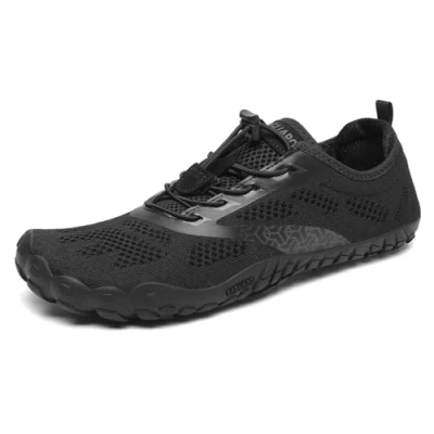 Abbildung von SAGUARO Barfußschuhe Herren Barfussschuhe Damen Barfuss Schuhe Zehenschuhe Outdoor Fitnessschuhe rutschfest Traillaufschuhe Barefoot Shoes mit Zero Drop Solhe Vantaschwarz,Gr.41