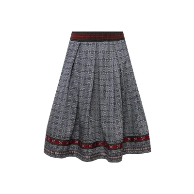 Abbildung von Ulla Popken Elastic Waist Faltenrock, Damen, Größe: 58, Navy blue