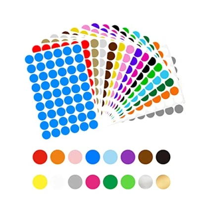 Abbildung von Jaimela Runde Punktaufkleber Klebepunkte Etiketten Markierungspunkte, 16 Farben Bunte Selbstklebende Aufkleber (20mm)
