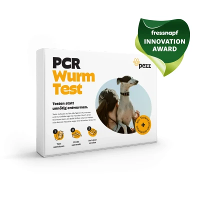 Abbildung von Pezz PCR Wurmtest Hund 9 häufigsten Würmer &amp; Parasiten Giardien, Bandwürmer, Spulwürmer, Hakenwürmer, Herz und Lungenwürmer etc. gratis Labor Versand