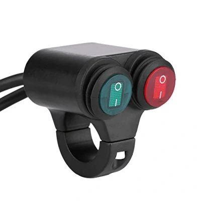 Abbildung von Keenso Motorrad Lenkerschalter, Universal 12V 7/8 Zoll Lenker Scheinwerferschalter Doppelsteuerung Nebelscheinwerfer Schalter + Hupenschalter(Type D)