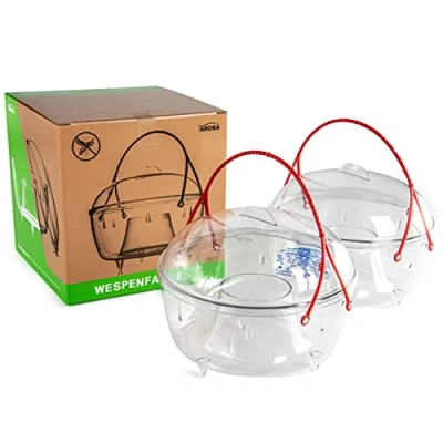 Abbildung von AROBA 6er Set Große Insektenschutz Wespenfalle 18cm Effektive Umweltfreundliche Fliegen, Insekten, Mücken Falle für Garten und Terrasse Wespenstopp