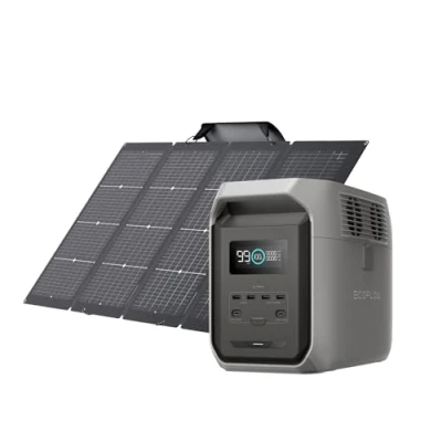 Abbildung von EF ECOFLOW DELTA 3 1500 Tragbare Powerstation mit 220 W Solarpanel, 1536 Wh Batterie LiFePO4, 3,5 Std. volle Aufladung Solarenergie, Solargenerator für Wohnmobile, Camping und Stromausfälle