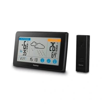 Abbildung von Hama Touch, Schwarz, Innen Hygrometer, Thermometer, Außen 20 95%, 10 50 C, 40 60 C