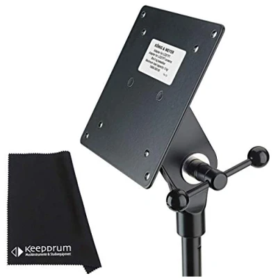 Abbildung von K&amp;M 19685 Adapter für Bildschirme Halterung Stative + keepdrum Mikrofasertuch