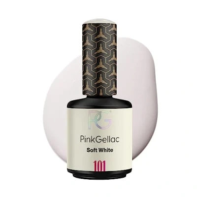 Abbildung von Pink Gellac UV Gel Nagellack 101 Soft White 15 ml Lang Anhaltend Shellac Weiß Lack für Nägel in Salonqualität Made Holland