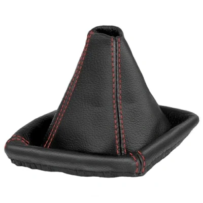 Abbildung von L &amp; P Car Design L&amp;P A0062 Schaltsack Schaltmanschette kompatibel mit BMW 3er e46 100% Echtleder Leder Schwarz Naht Rot