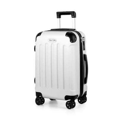 Abbildung von TANTOMI Hartschalenkoffer, Reisekoffer, Handgepäck mit Rollen, Zahlenschloss, Teleskopgriff, Suitcase für Reisen, Geschäft, Dunkelgrau, 3 Stelliges Codeschloss