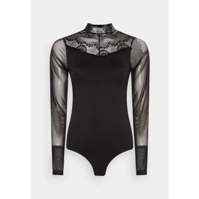 Abbildung von Pieces Pcnaya Bodystocking Langarmshirt, Damen, Größe: XS/S, Black