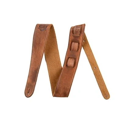 Abbildung von Fender Road Worn Distressed Leather Guitar Strap (Black/Brown)Brown, 2&quot;
