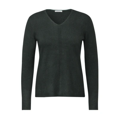 Abbildung von Cecil MIT Vausschnitt Strickpullover, Damen, Größe: Small, Grün