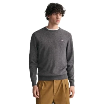 Abbildung von GANT Superfine CREW NECK Strickpullover, Herren, Größe: XL, Grau
