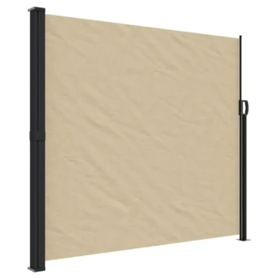 Abbildung von vidaXL Seitenmarkise, Sichtschutz Ausziehbar, Windschutz Sonnenschutz für Garten Balkon Terrasse, Seitenrollo Seitenwandmarkise, Beige 180x300cm