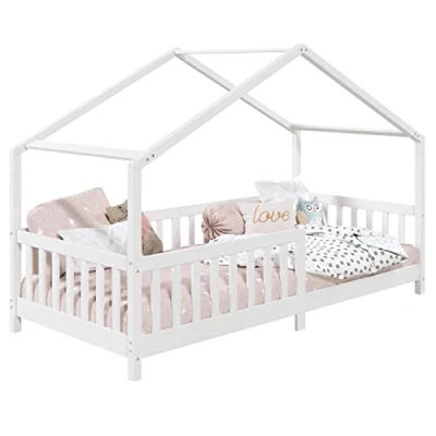 Abbildung von IDIMEX Kinderbett LISAN, Hausbett Tipibett Tipi Bett Montessori Kiefer 90 x 200