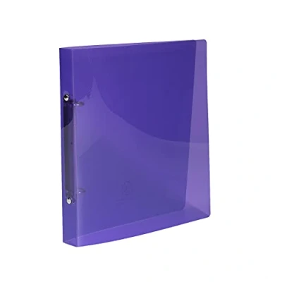 Abbildung von Exacompta 698E Ringbuch Crystal für 22x17cm aus transluzentem Kunststoff mit 2 Ringen 20 mm breit 1 Stück Zufallsfarbe ideal Schule und Büro Ringhefter Ringordner Ringbuchordner