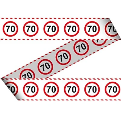 Abbildung von Verkaufsbandverkehrszeichen 70 Jahre