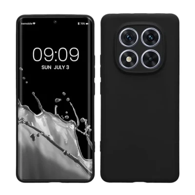 Abbildung von kwmobile Handyhülle kompatibel mit Xiaomi Redmi Note 14 Pro 5G / Poco X7 Hülle Handy Case aus weichem Silikon in Schwarz matt