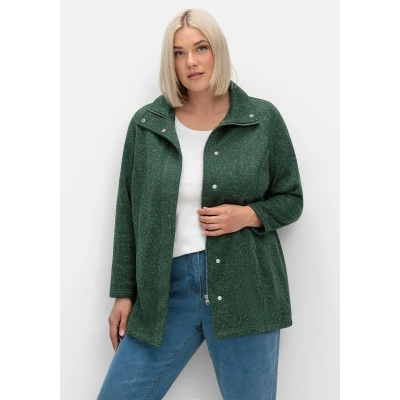 Abbildung von Sheego Fleecejacke Große Größen aus meliertem Strickfleece