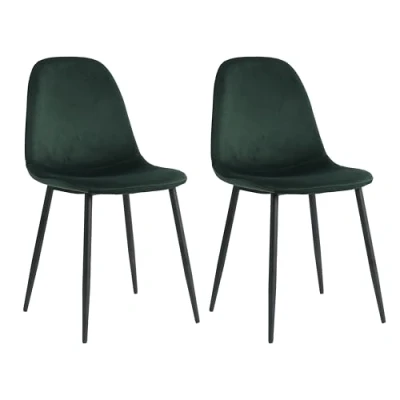 Abbildung von Mevsim Store Esszimmerstühle 2er Set Grün 100% Samt Luxuriöse Samtbezug Elegantes Design Komfortabler Wohnzimmersessel Edelstahl Küchenstuhl