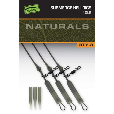 Abbildung von Fox Naturals Submerged Heli Rig Leaders 40lb (3 Stück) Karpfen Vorfächer