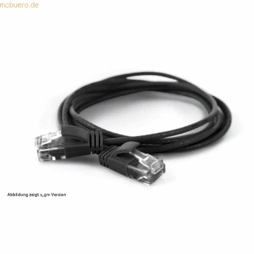 Abbildung von wantecWire Extra dünnes Patchkabel CAT.6 UTP, Länge 1 m, schwarz