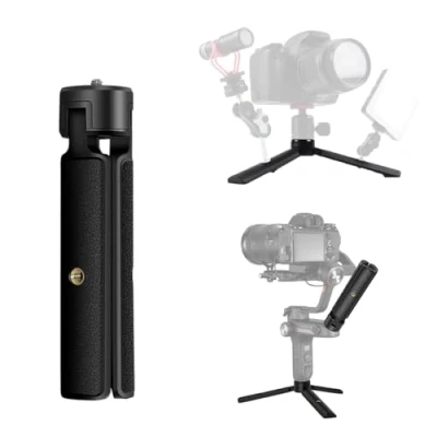 Abbildung von Akeipho Mini Tischstativ für Gimbal/DSLRs, Desktop Stativ, Ständer, Griff DJI Ronin S/SC, Zhiyun Weebill S/Smooth, Osmo Mobile mit verlängerten 6,35 mm Schraubenlöchern